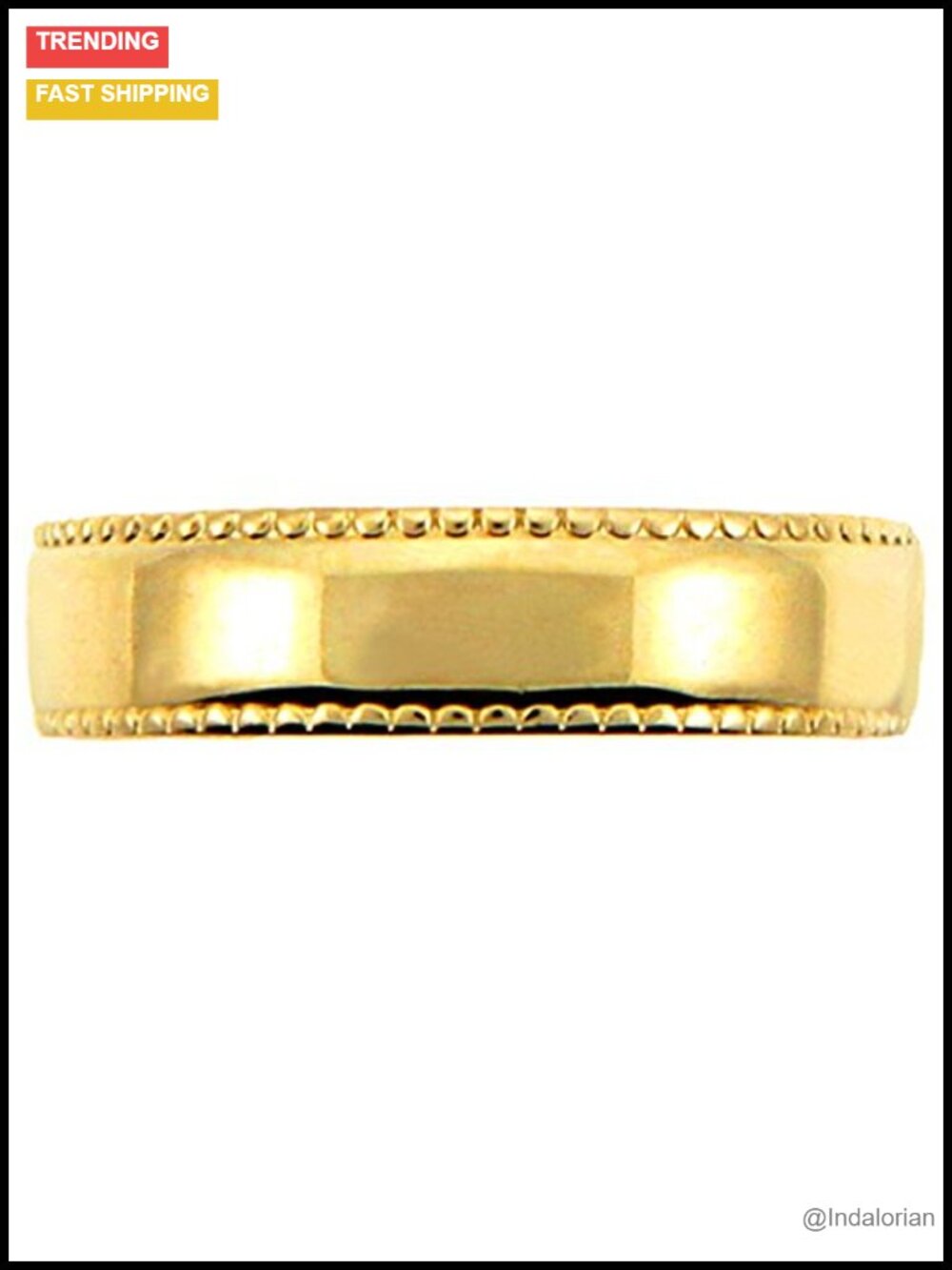 Solid Gold Toe Ring with Milgrain Edge - Fine Jewelry, Size 10K